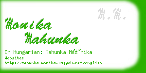 monika mahunka business card